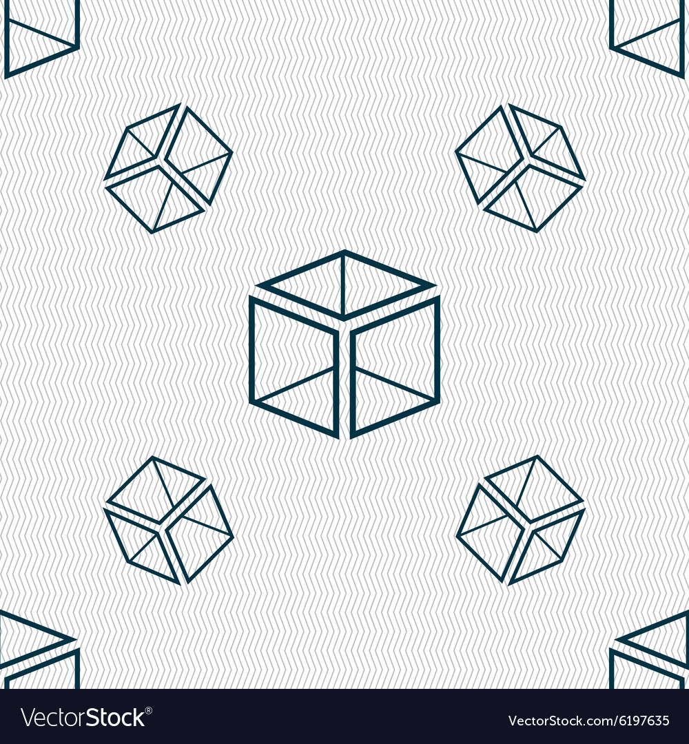 3d cube icon sign seamless pattern with geometric