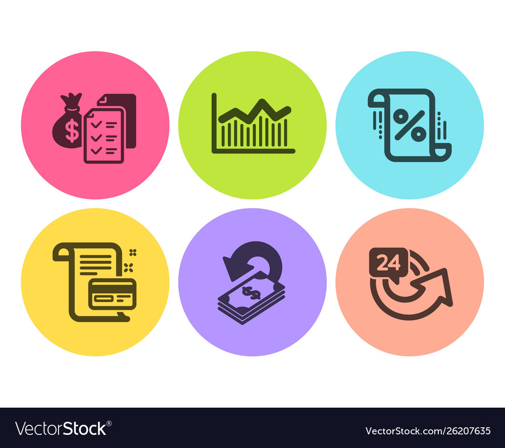 Accounting wealth cashback and payment card icons Vector Image