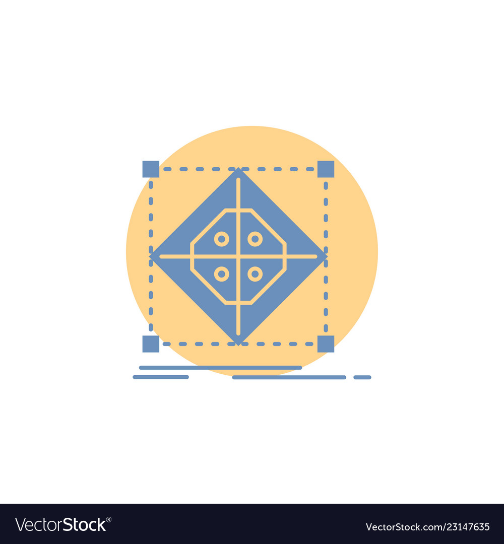 Architecture cluster grid model preparation glyph vector image Architecture cluster grid model preparation glyph