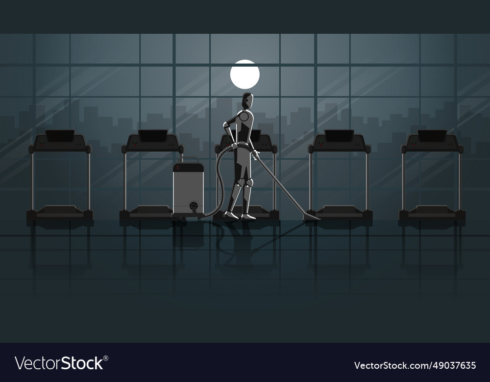 Artificial intelligence mechanism clean and work Vector Image Artificial intelligence mechanism clean and work