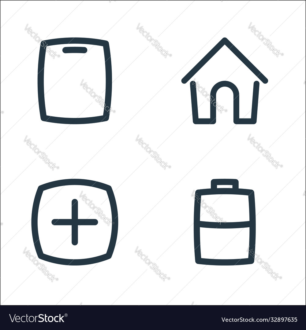 Basic ui line icons linear set quality