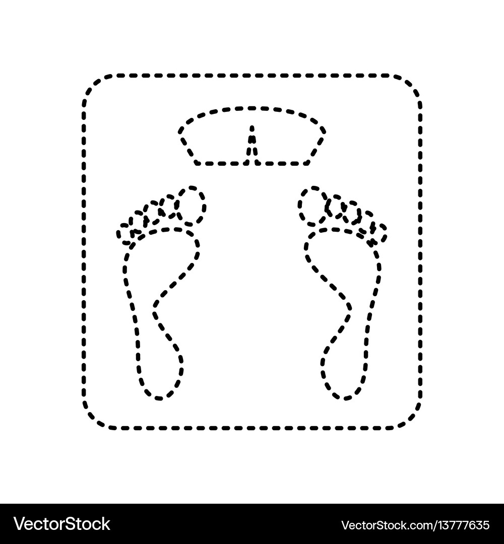 Bathroom scale sign black dashed icon Royalty Free Vector