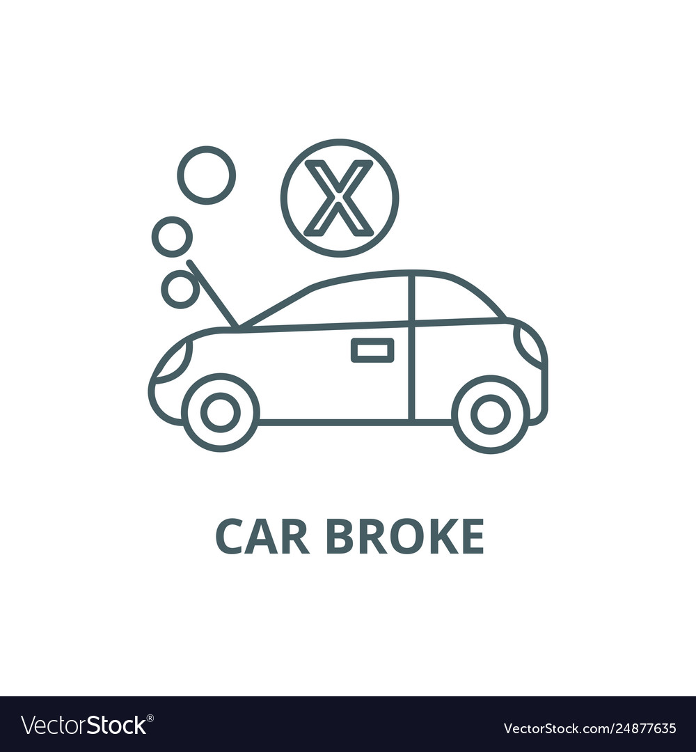 Car broke line icon outline