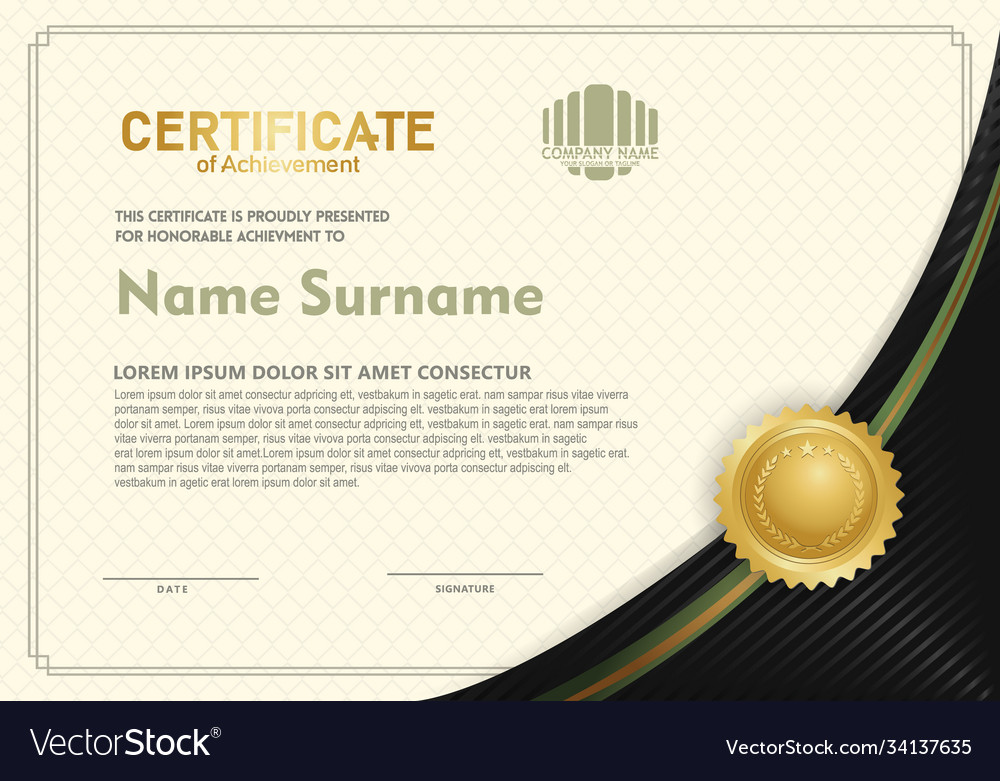 Certificate template with circular angel and line Vector Image