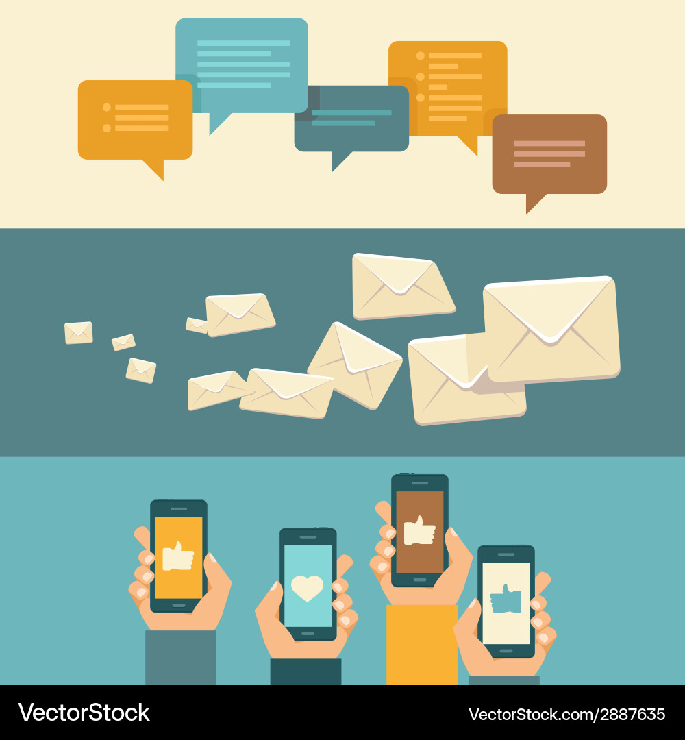 Communication concepts in flat style Royalty Free Vector