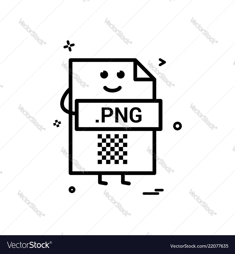 Computer png file format type icon design vector image Computer png file format type icon design