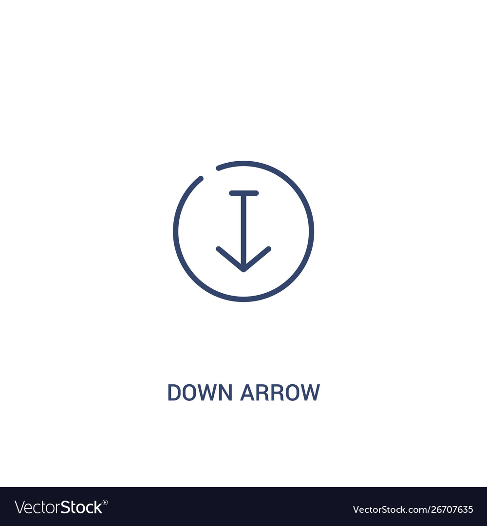 Down arrow concept 2 colored icon simple line