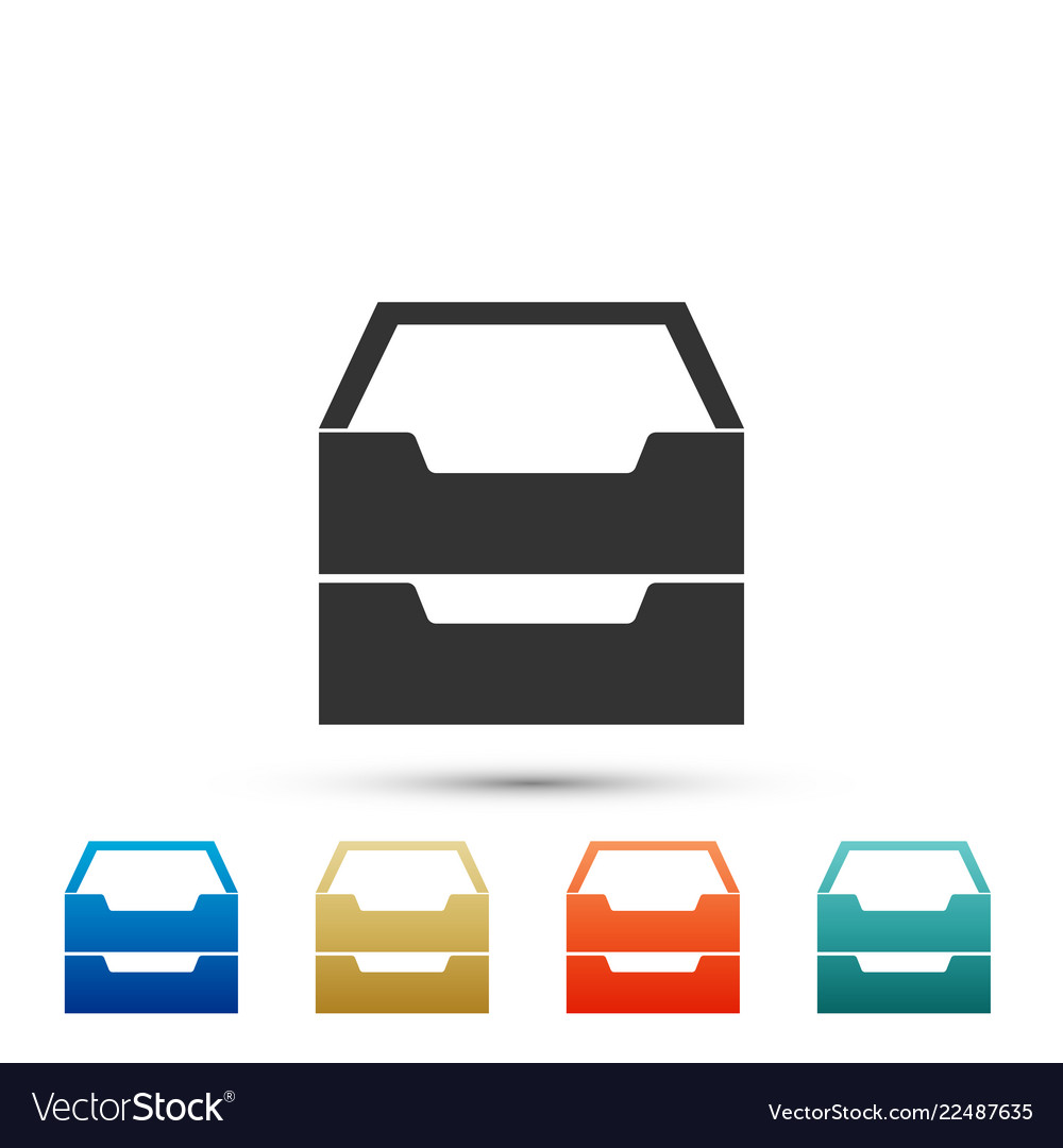 Drawer with documents icon archive papers vector image Drawer with documents icon archive papers