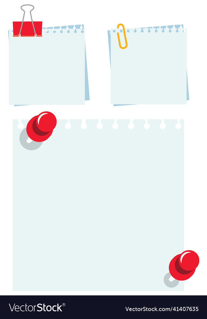 Empty notes template on white background