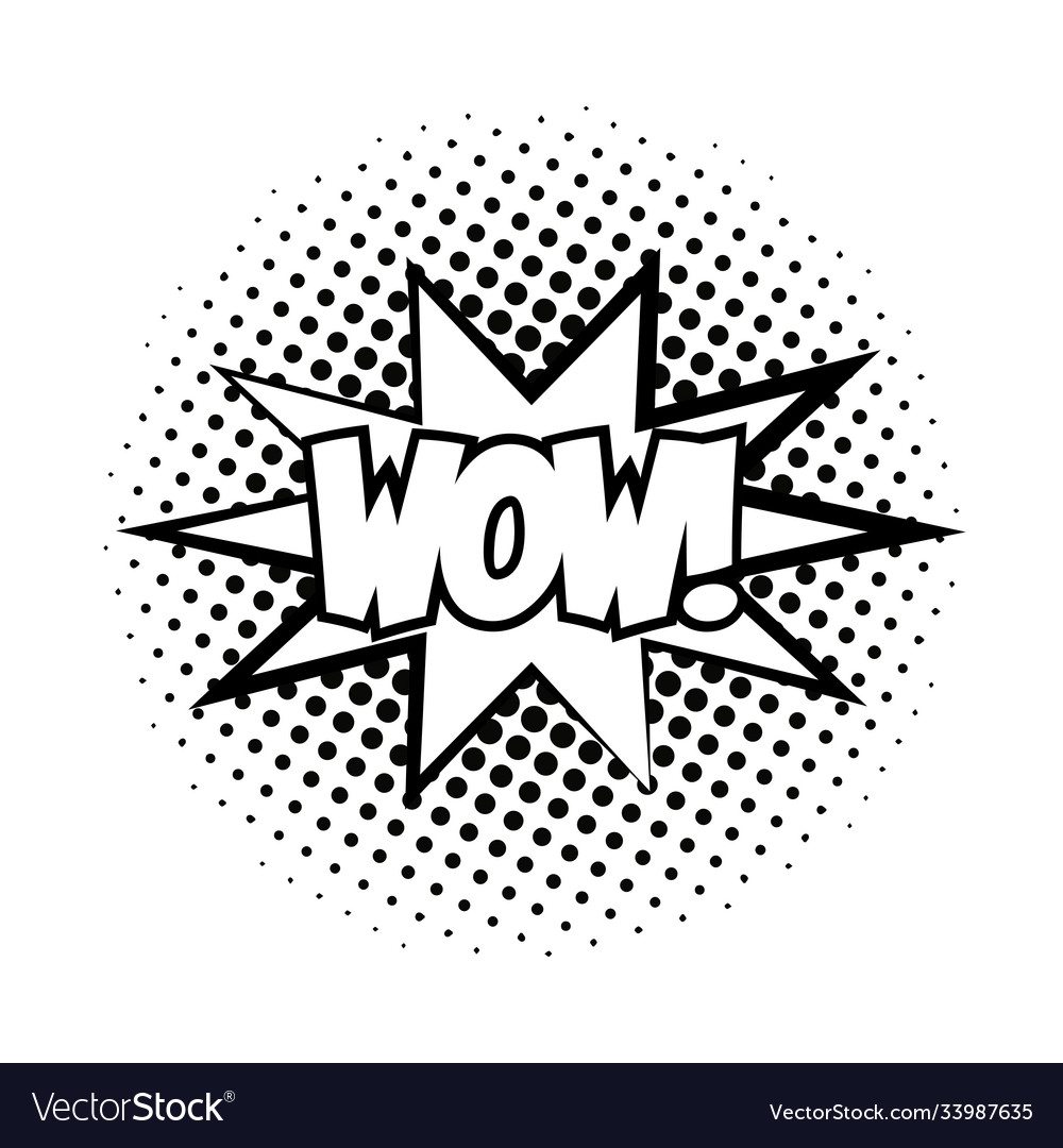 Expression splash with wow word pop art line style