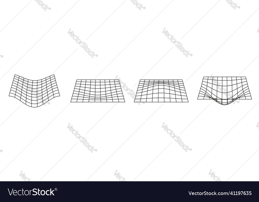 Grid futuristic wireframe pattern 3d warp vector image Grid futuristic wireframe pattern 3d warp
