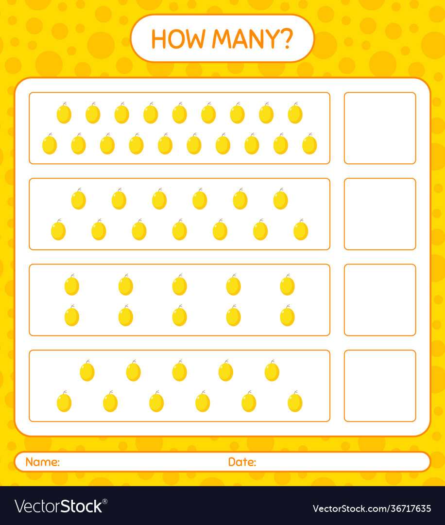 How many counting game with honeydew melon Vector Image How many counting game with honeydew melon
