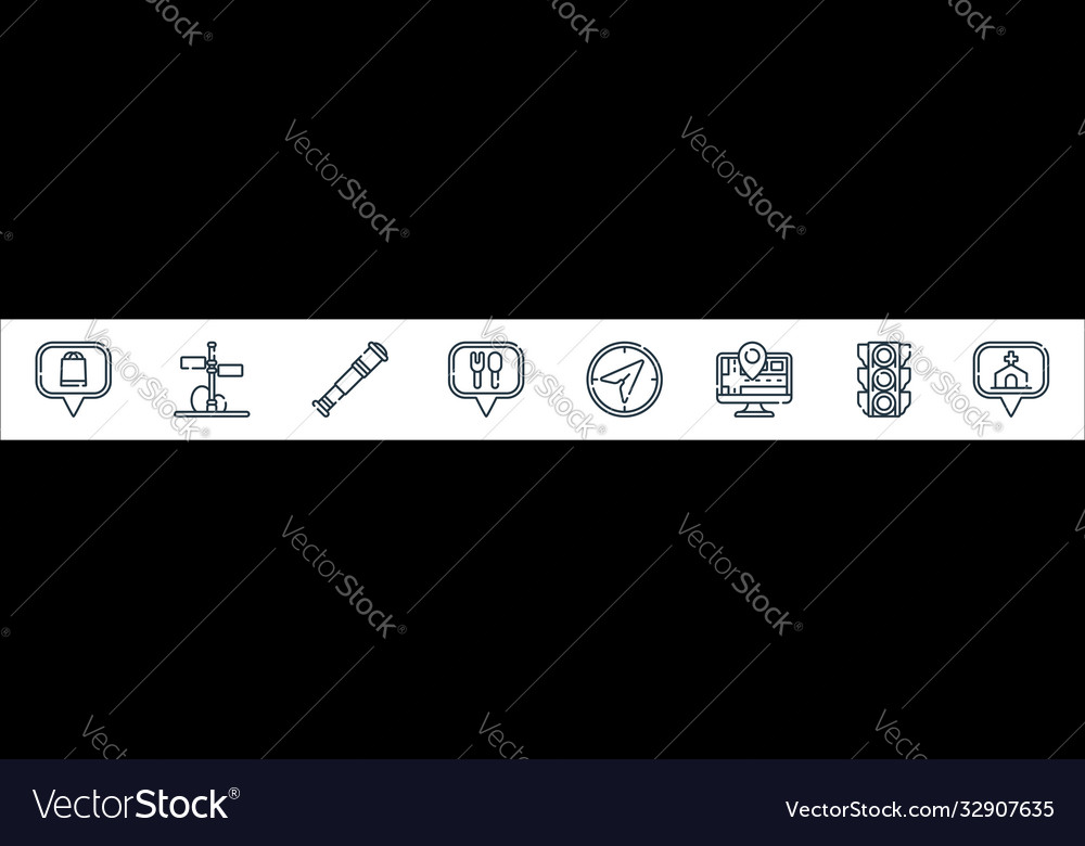 Navigation und Karten Liniensymbole lineare Set Qualität
