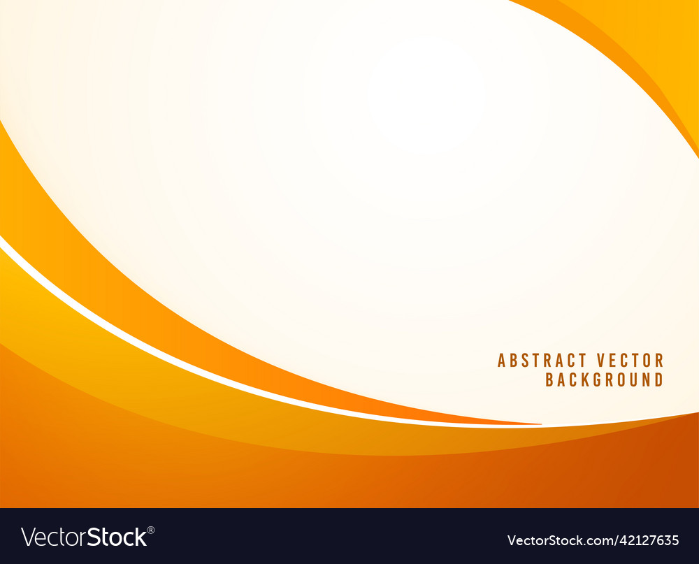 Orange wave abstract background gradient vector image Orange wave abstract background gradient