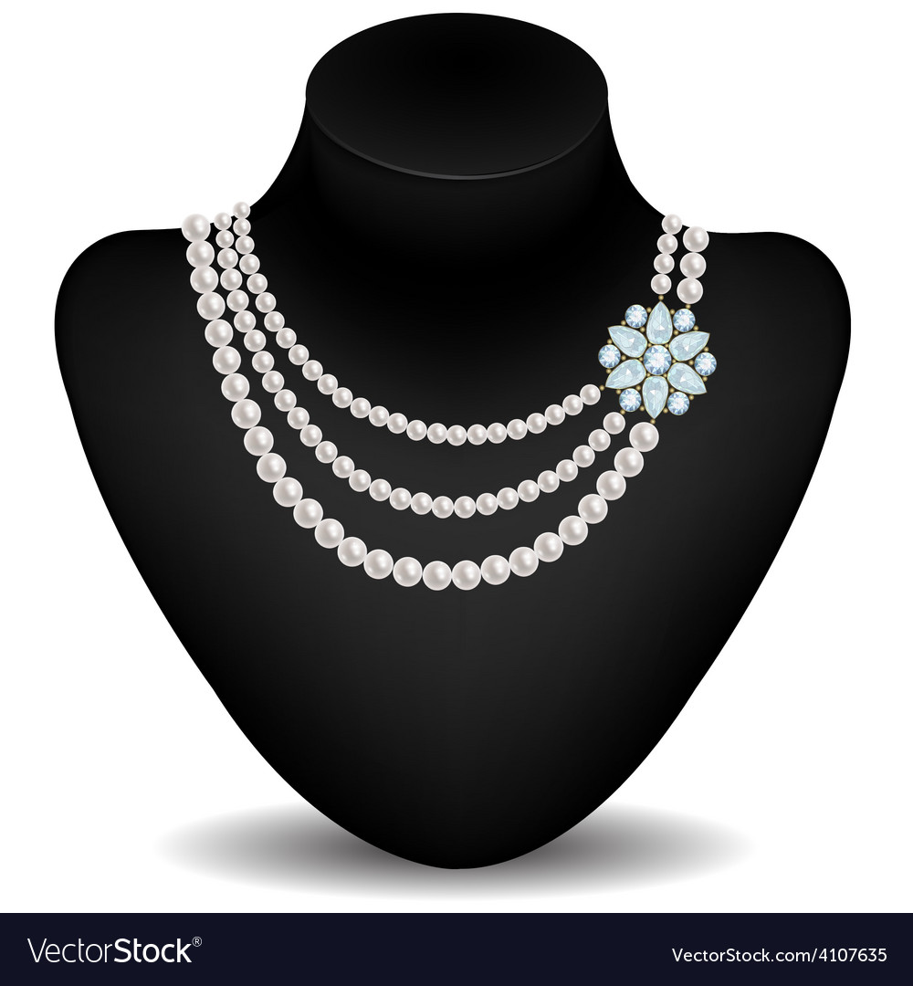 Pearl necklace Royalty Free Vector Image - VectorStock