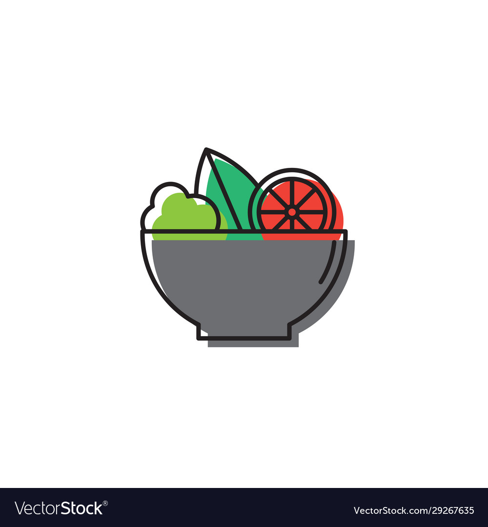 Salad bowl icon isolated on white background