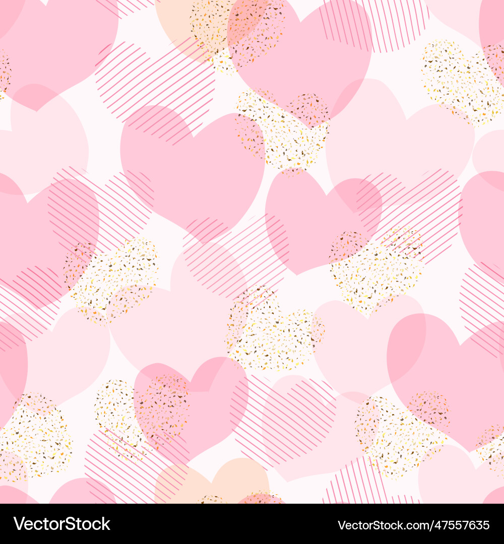 Seamless Abstract Geometric Pattern With Love Vector Image