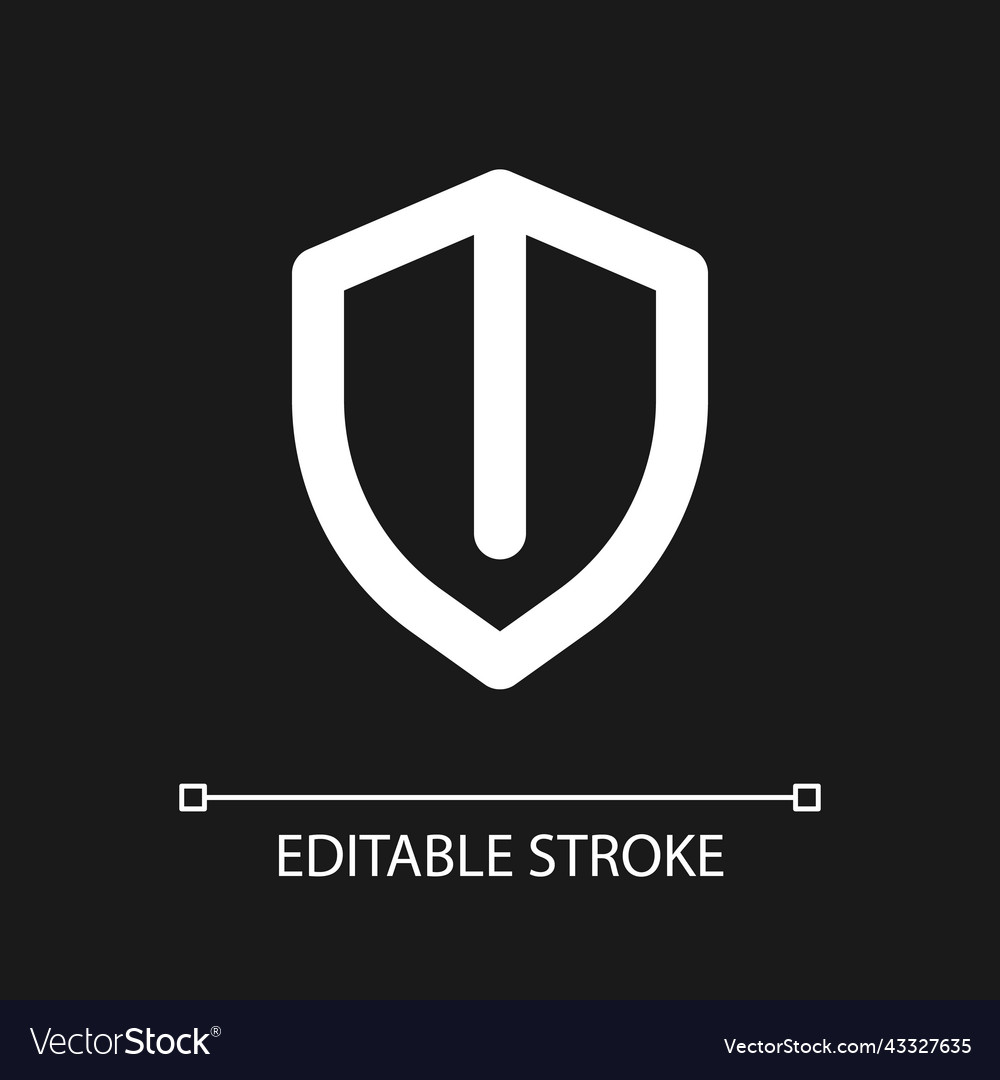 Security shield pixel perfect white linear ui vector image Security shield pixel perfect white linear ui