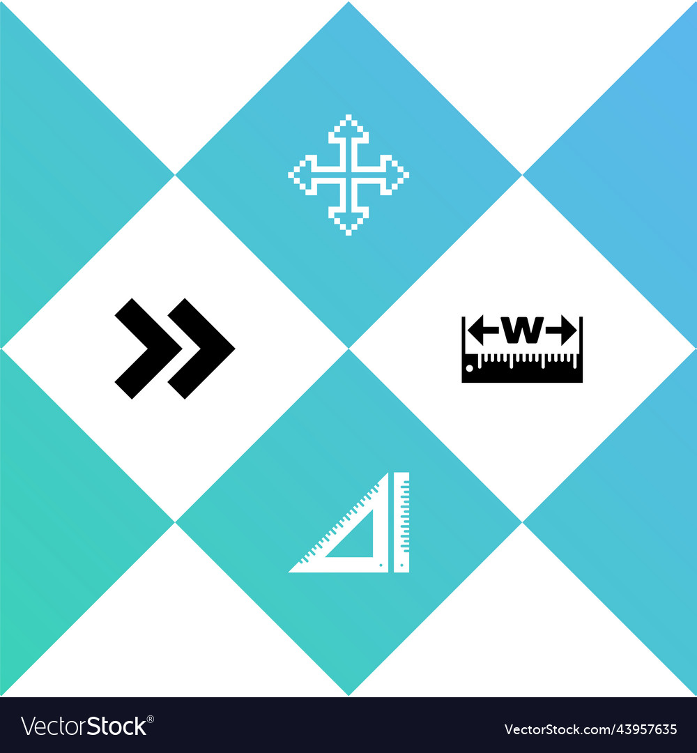 Pfeil dreieckige Herrscher Pixel Pfeile in vier vector image Pfeil dreieckige Herrscher Pixel Pfeile in vier