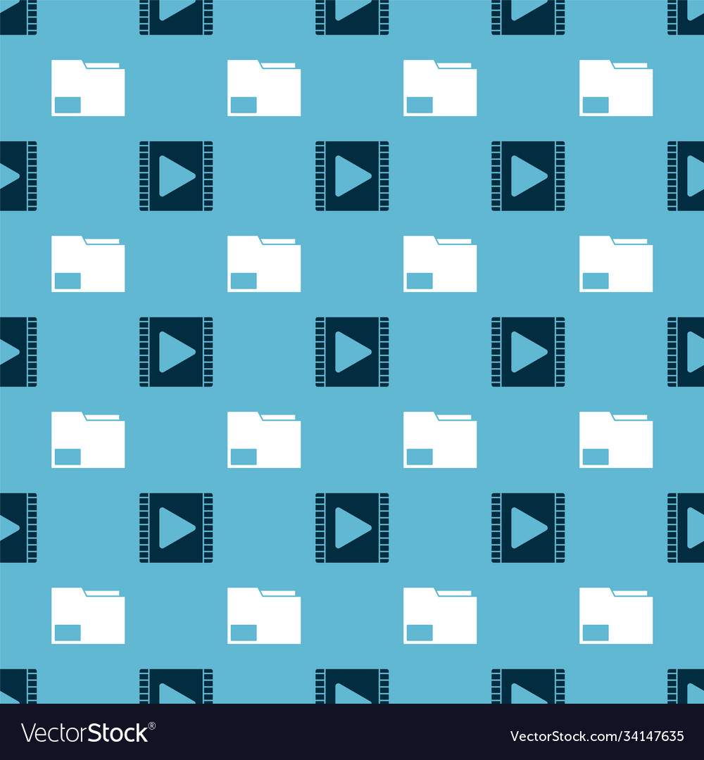 Set play video and document folder on seamless vector image Set play video and document folder on seamless