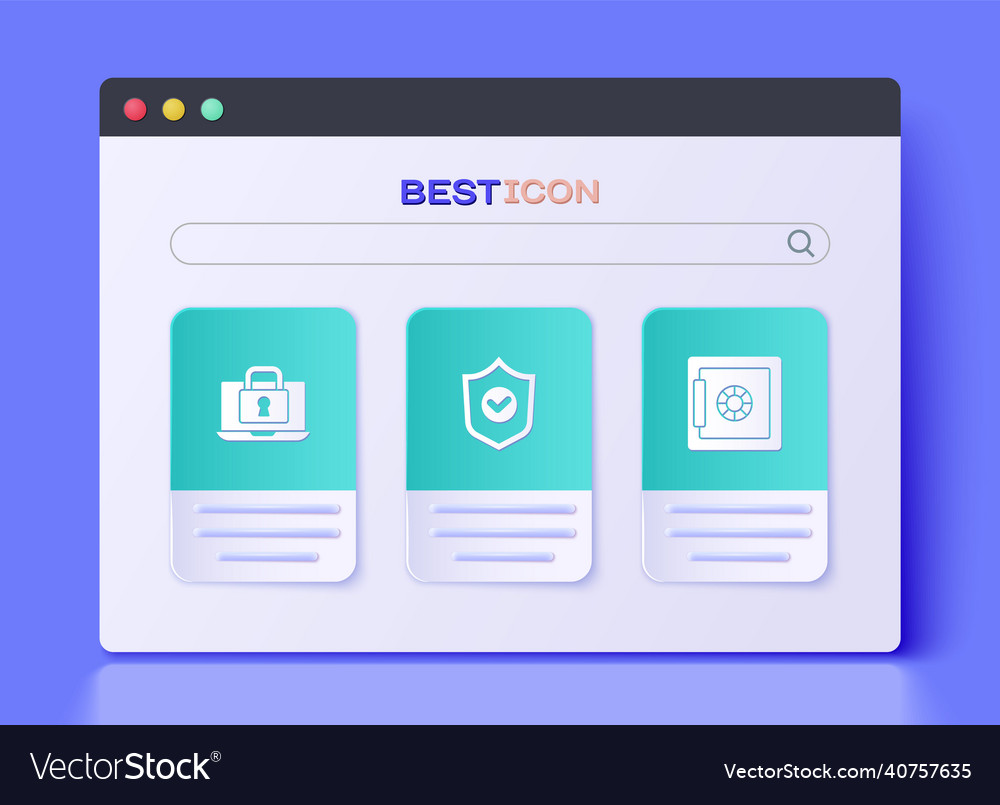Set shield with check mark laptop and lock Vector Image Set shield with check mark laptop and lock