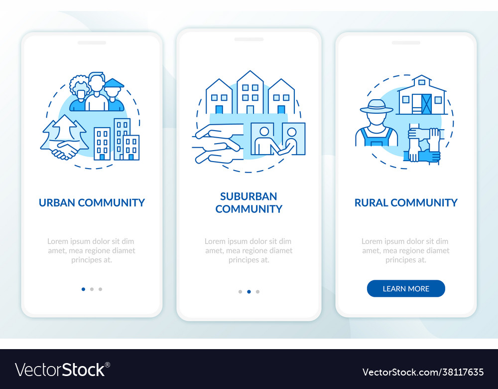 Societies types onboarding mobile app page screen Vector Image Societies types onboarding mobile app page screen