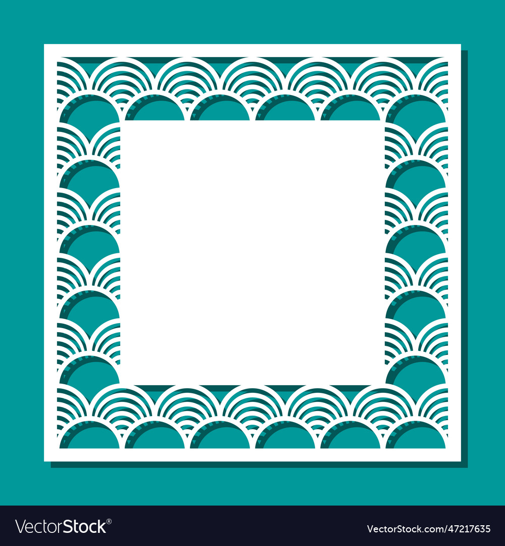 Square blank with openwork edge vector image Square blank with openwork edge