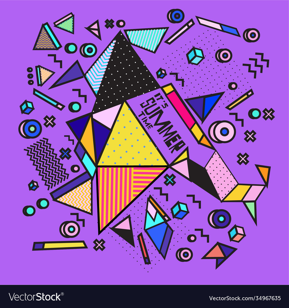 Triangle geometric forms for summer design event vector image Triangle geometric forms for summer design event