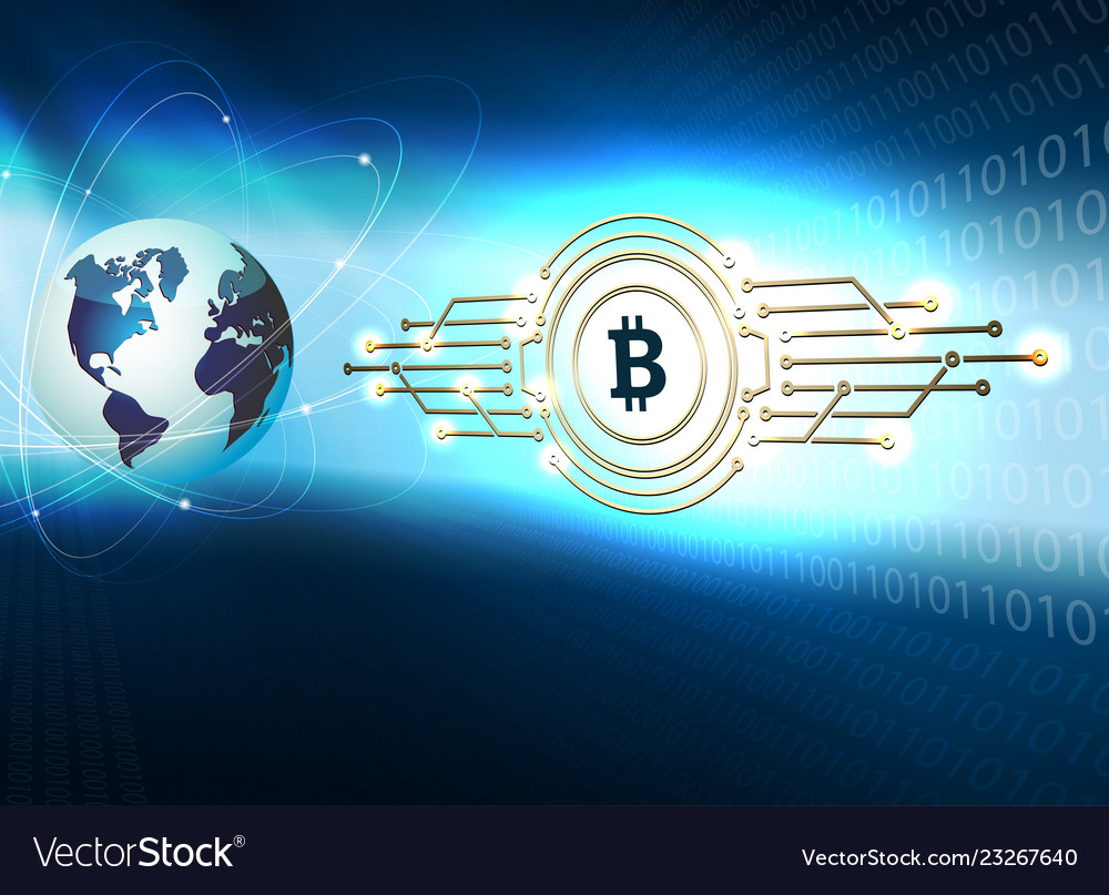 Abstract background with bitcoin sign