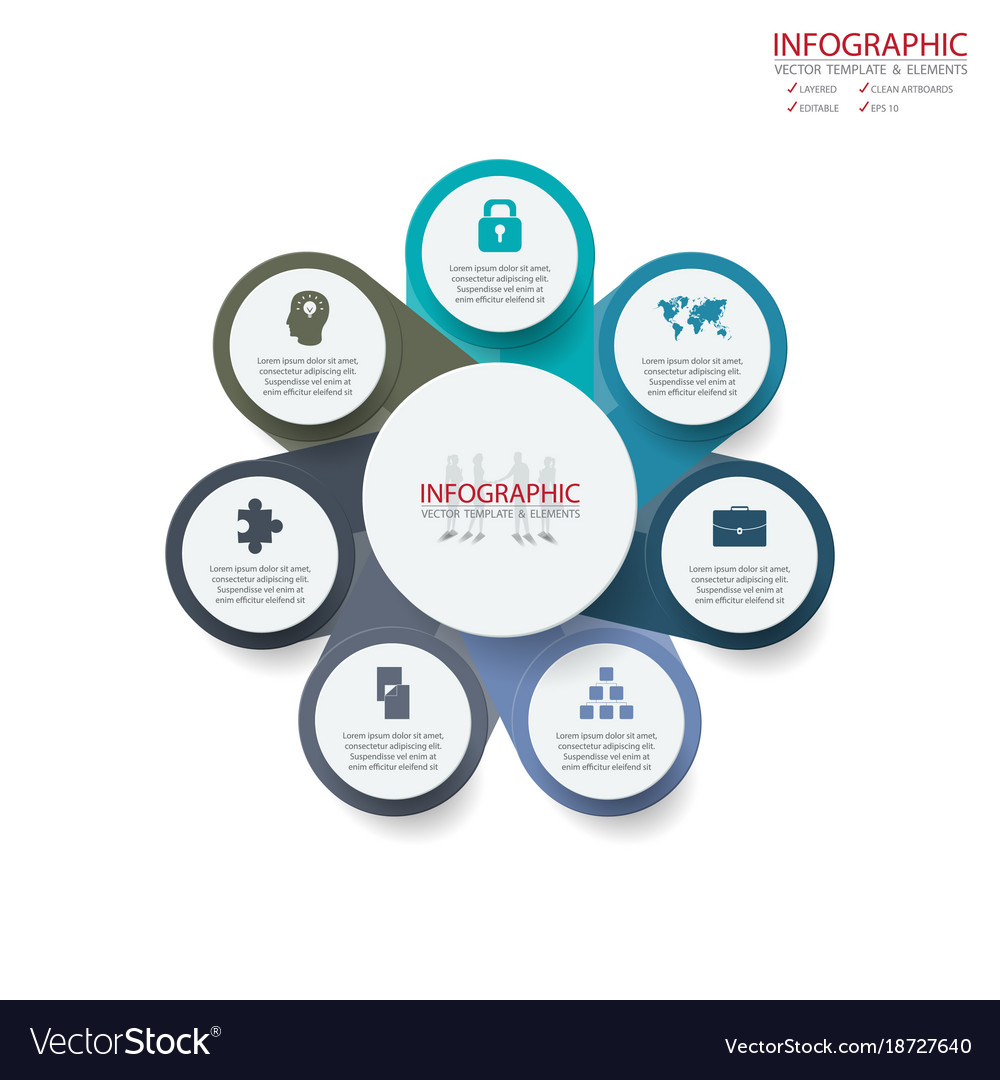 Abstract element infographics 7 option design