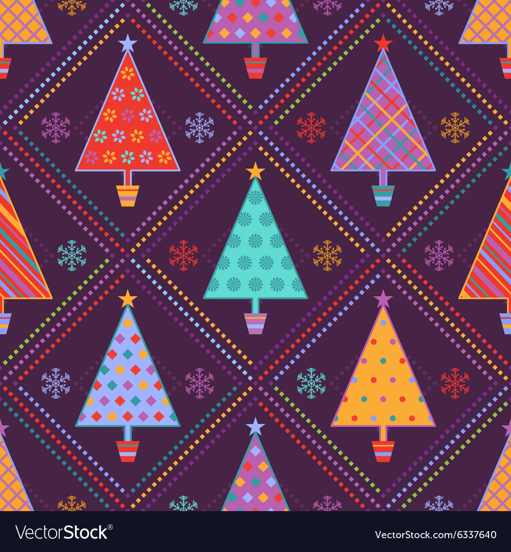 Background with multicolored fir trees