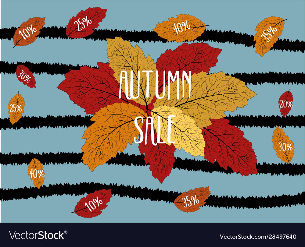 Beautiful pattern with autumn sale on background