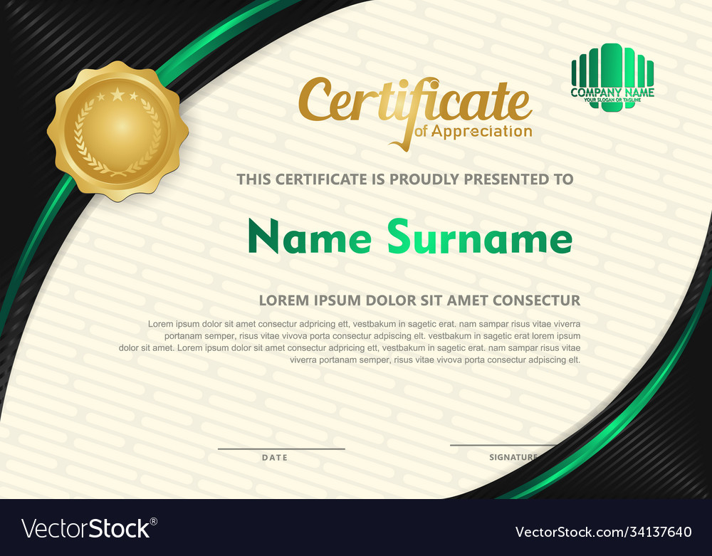 Certificate template with circular angel and line Vector Image