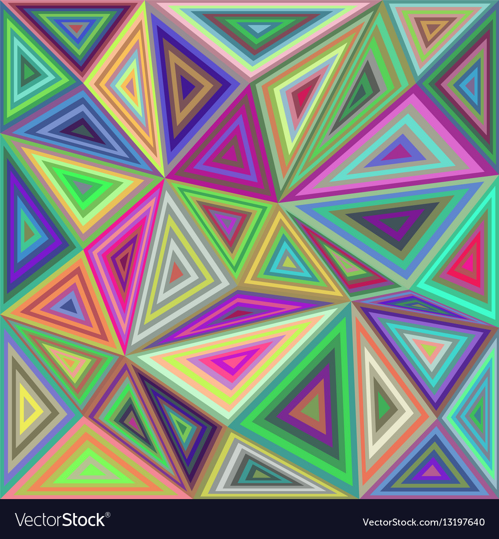 Colorful concentric triangle mosaic background