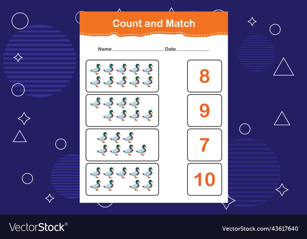 Count and match with the correct number how