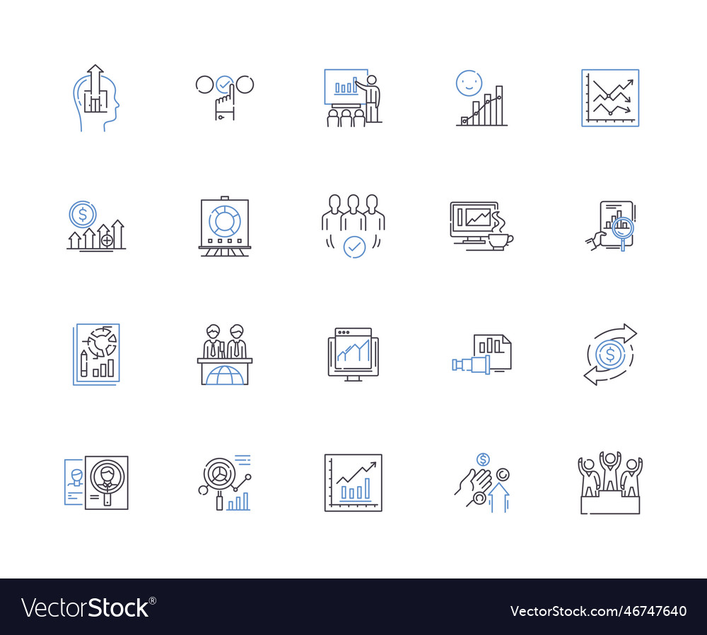 Development outline icons collection growth