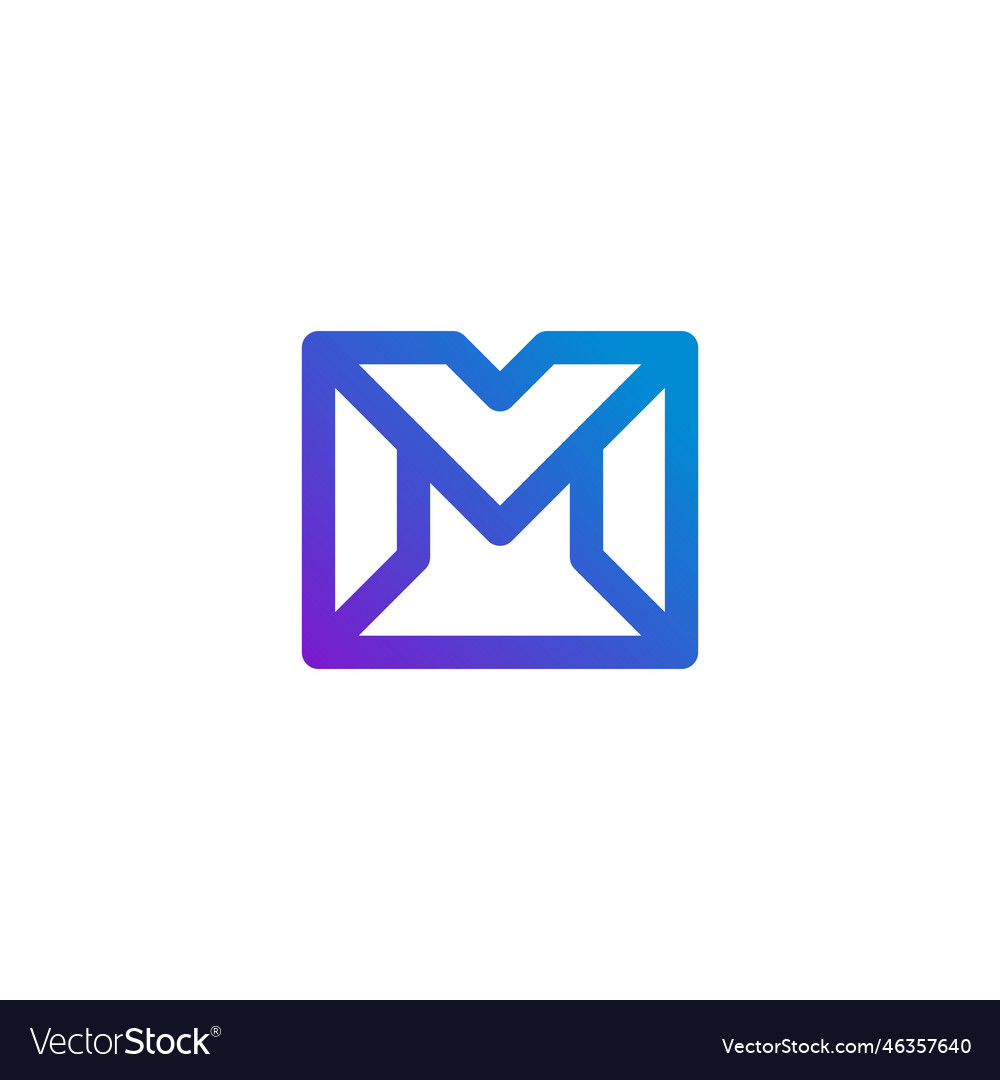 E-mail envelope letter m logo icon design template