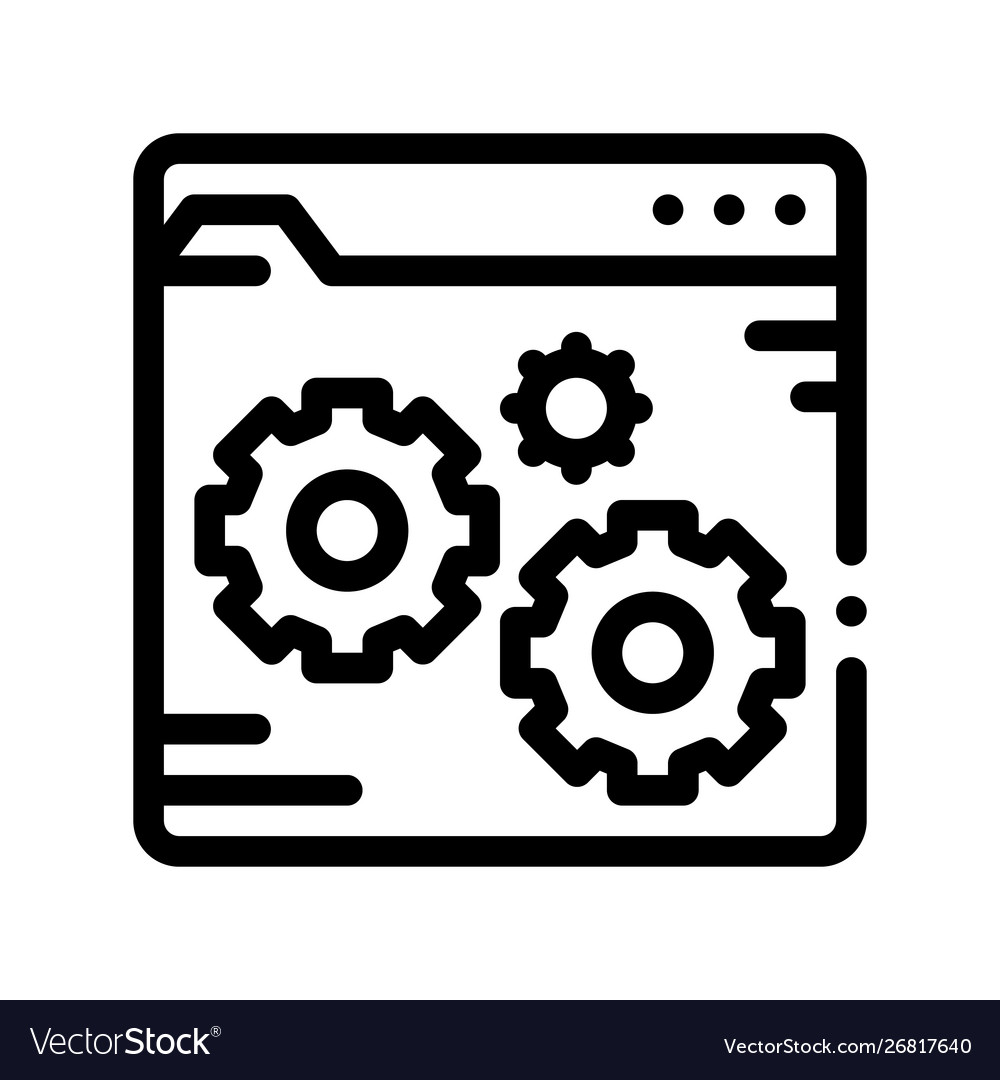 Fixing file coding system thin line icon vector image Fixing file coding system thin line icon
