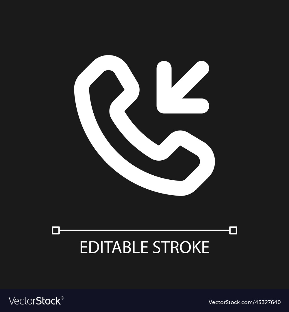 Incoming call pixel perfect white linear ui icon