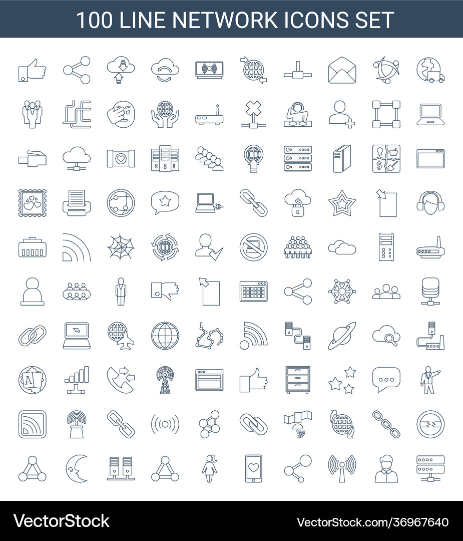 Network icons Royalty Free Vector Image - VectorStock