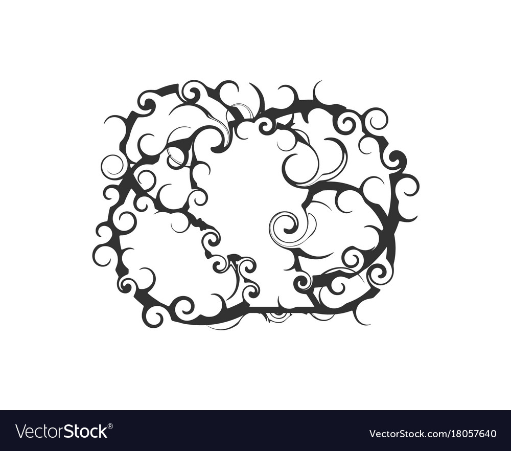 Ornament of lines and curls abstract background