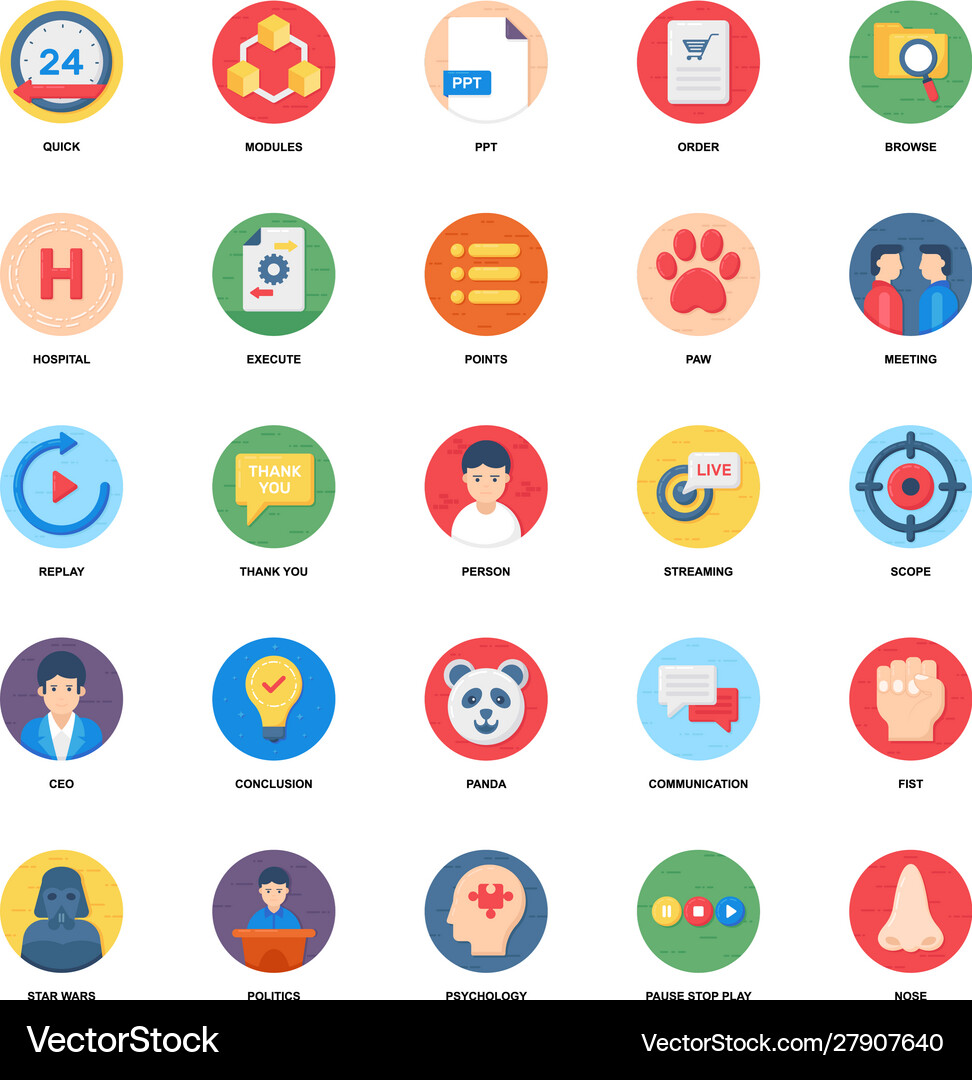Pack logistics flat icons Royalty Free Vector Image