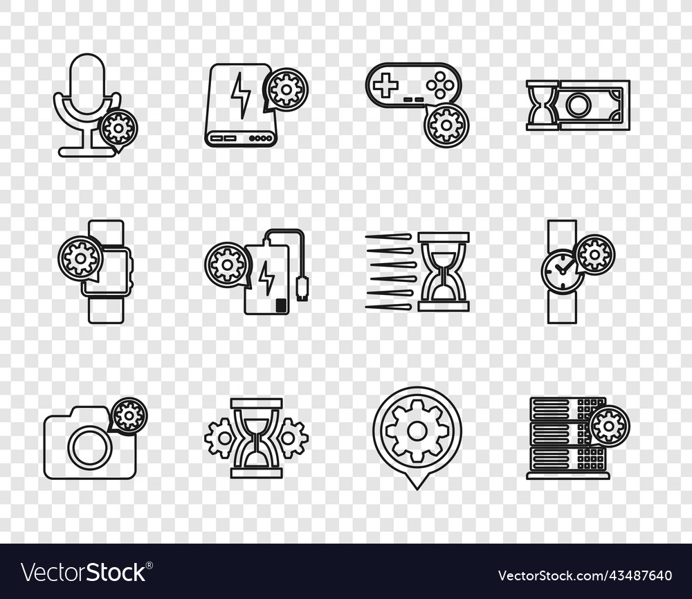 Set line photo camera setting server gamepad
