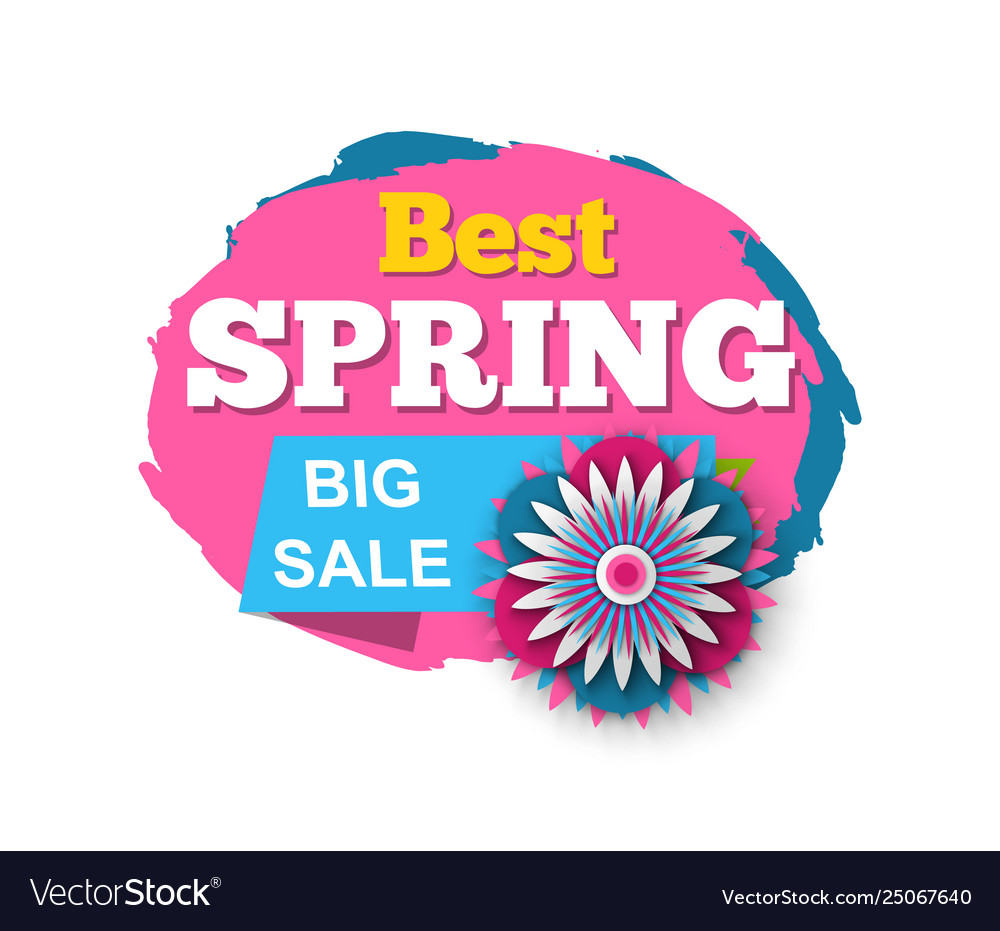 Spring Sale And Best Prices Isolated Banner Text Vector Image