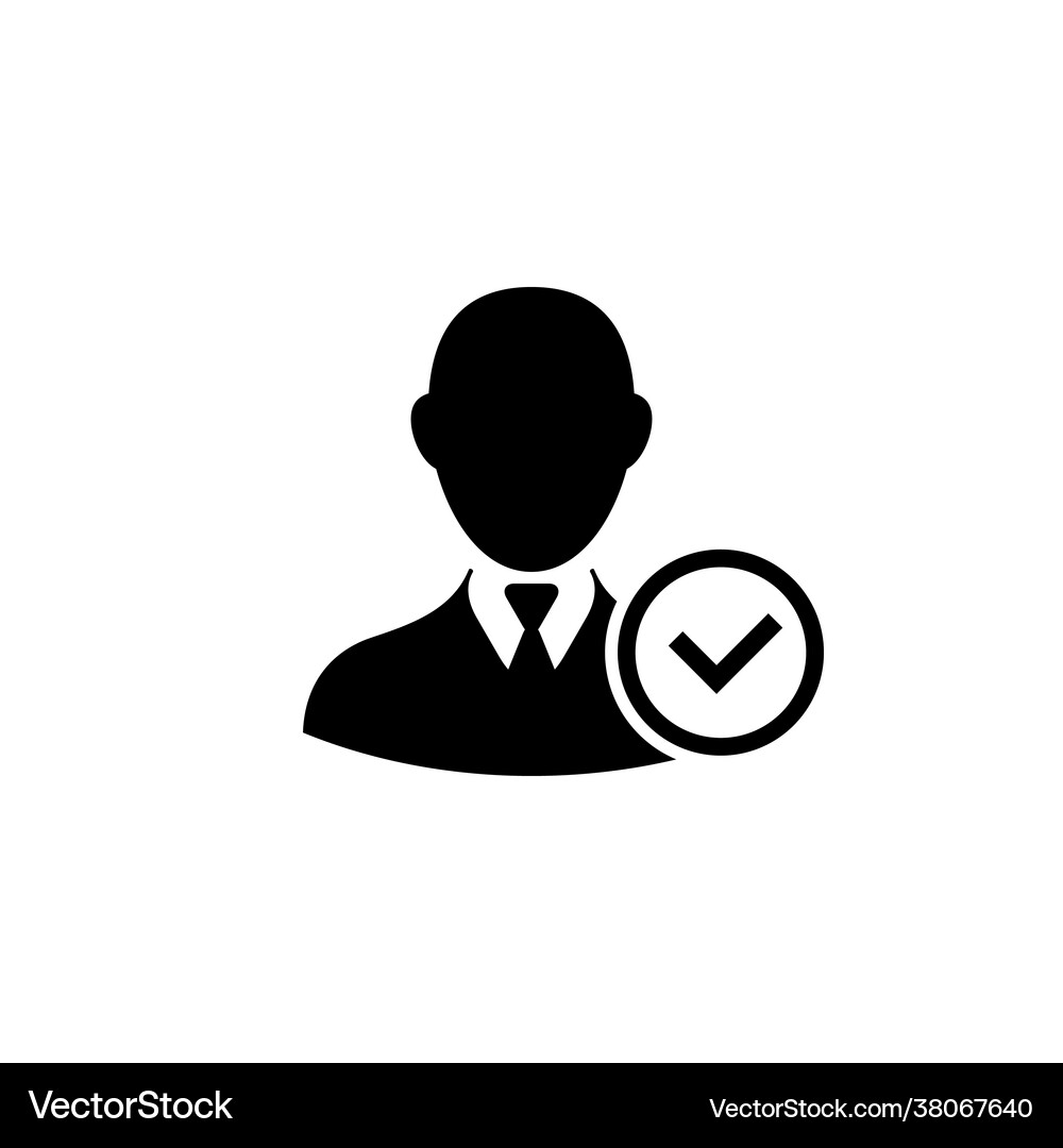 User profile icon with check mark sign flat Vector Image