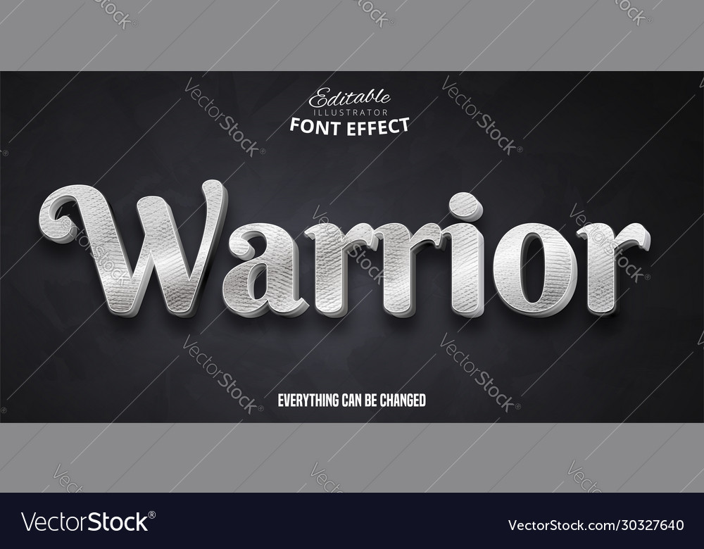 Warrior text 3d editable font effect