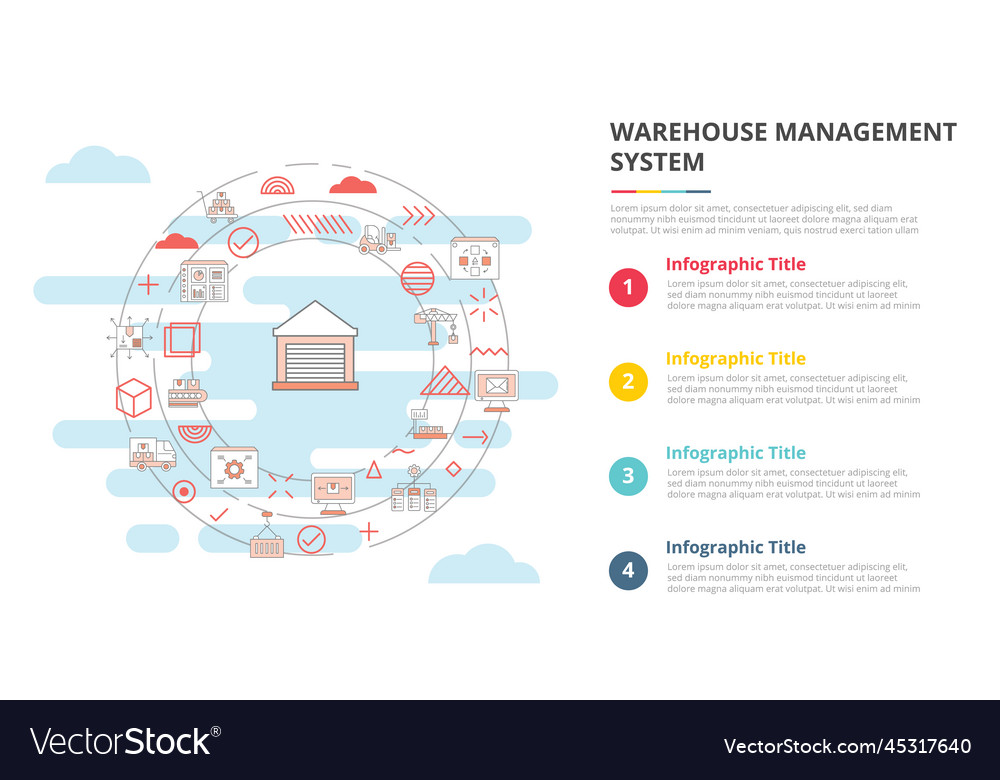 Wms warehouse management concept for infographic