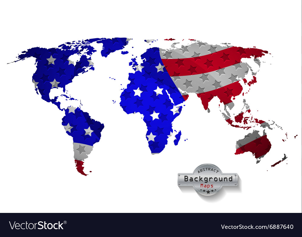 World map usa with white background and all