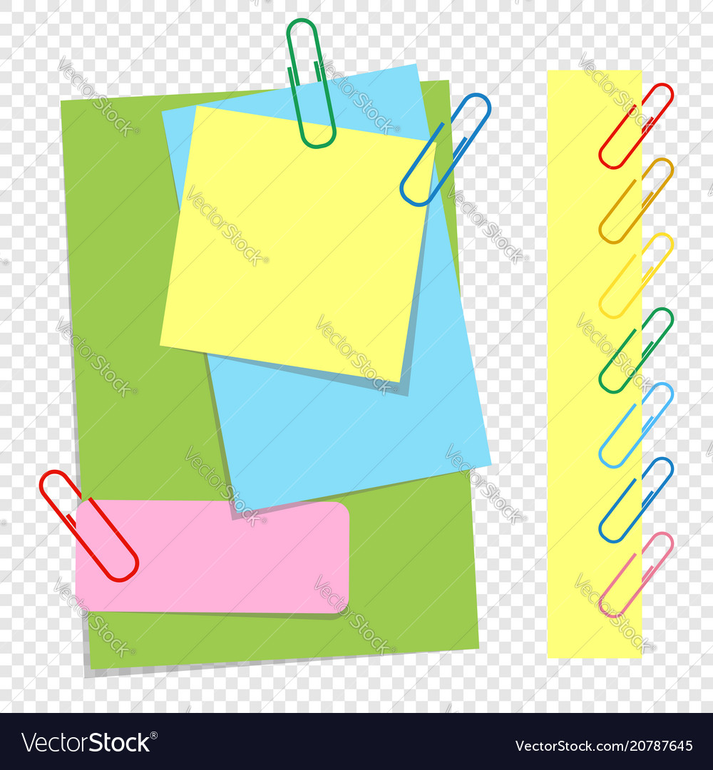 A set of colored sheets different sizes vector image A set of colored sheets different sizes