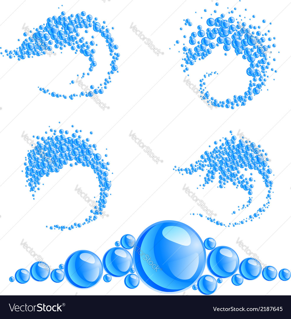 Abstract shapes made of water bubbles